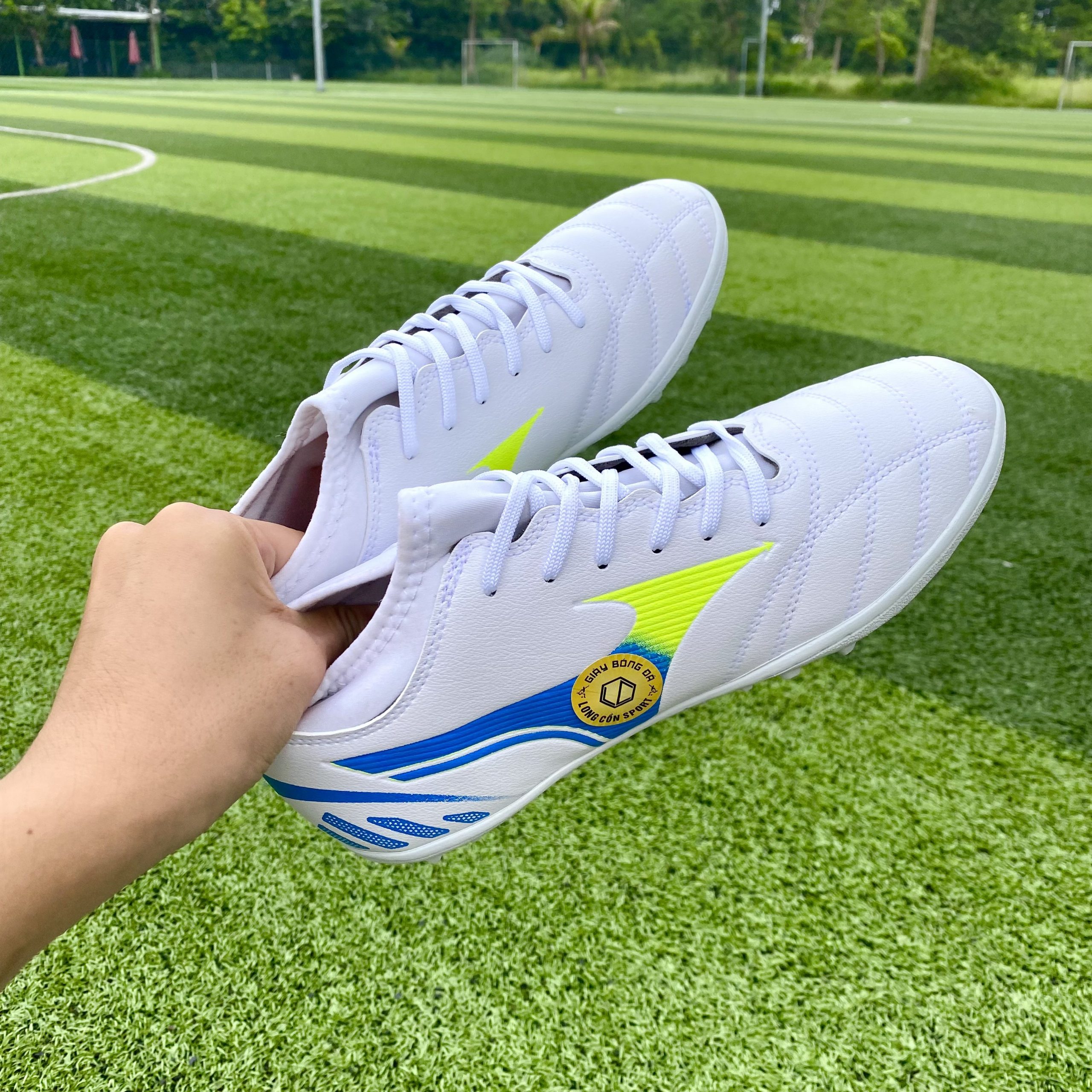 Giày Bóng Đá Mizuno Pro VN Trắng Viền Xanh TF - Hình ảnh 4