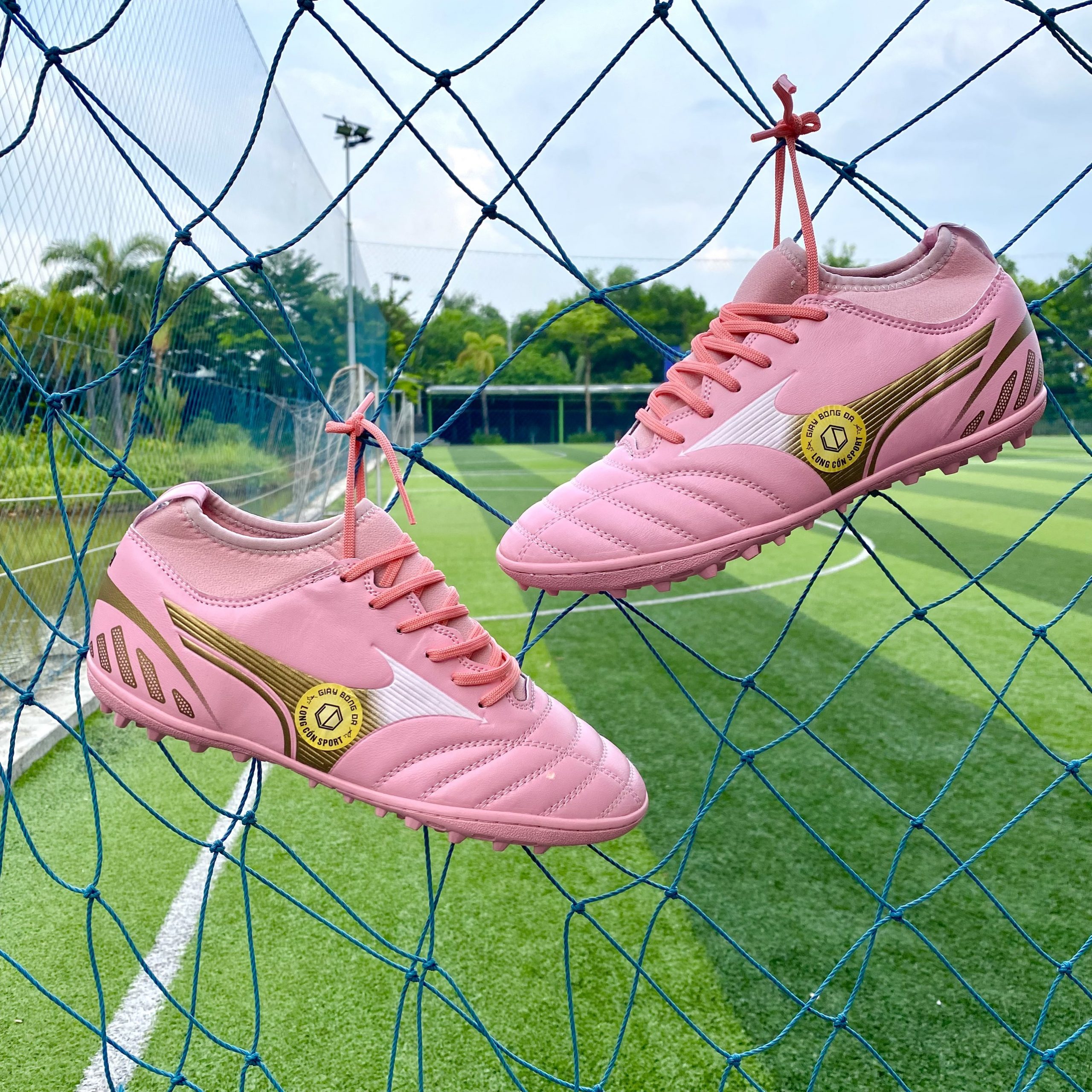 Giày Bóng Đá Mizuno Pro VN Hồng Viền Vàng TF - Hình ảnh 5